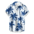thumbnail image 1 of ZQUUVOU Men's T-Shirt Hawaiian Casual Shirt Short Sleeve Shirt Beach Summer Button Shirt (Blue,2XL), 1 of 3