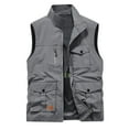 thumbnail image 1 of ZQUUVOU Men's Thin Sports Multi-Bag Casual Quick-Drying Loose Vest Gentleman Soft Mountaineering Tooling Outdoor Vest Jackets Clothes Gray, 1 of 3