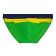 thumbnail image 1 of ZQUUVOU Men's Vintage Swim Briefs Low Rise Quick Dry Swim Trunks Drawstring Contrast Color Beach Jammers Underwear Green, 1 of 5
