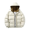 thumbnail image 1 of ZQUUVOU Men's Winter Puffer Jacket Zip Front Quilted Jacket Faux Two Piece Thick Hooded Padded Coat with Pockets Beige, 1 of 9