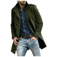 thumbnail image 1 of ZQUUVOU Men's Winter Wool Coats Gentleman Slim Fit Casual Single Breasted Mid-Length Thermal Business Coat Outwear Green, 1 of 6