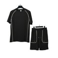 thumbnail image 1 of ZQUUVOU Men's Workout 2 Piece Set Short Sleeve Fitted Tops and Shorts Athletic Gym Training Running Outfit Black, 1 of 8