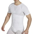 thumbnail image 1 of ZQUUVOU Men's Workout Shirts Short Sleeve Solid Color Shapewear Slim Tummy Control Back Support Undershirt Body Shaper White, 1 of 7