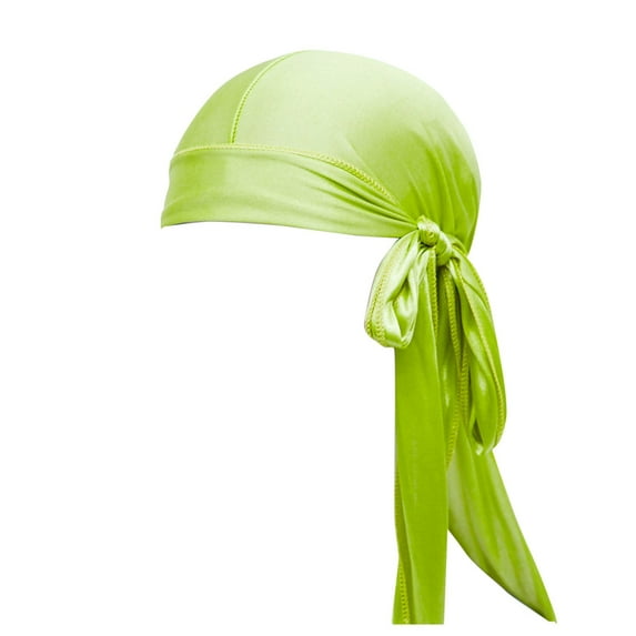 ZQUUVOU Men's and Women's Durag Long-Tail Headwraps Silky Satin Pirate Cap Hip-hop Bandana Hat Sleep Hair Headband Mint Green