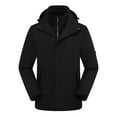 thumbnail image 1 of ZQUUVOU Men's and Women's Hooded Jacket Winter 3 In 1 Convertible Detachable Inner Layer Waterproof Outdoor Jacket Black, 1 of 5