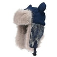 thumbnail image 1 of ZQUUVOU Men's and Women's Plush Russian Hat Winter Cozy Full Hood Earflap Hat Warm Ski Hunting Cycling Trapper Hats Dark Blue, 1 of 3