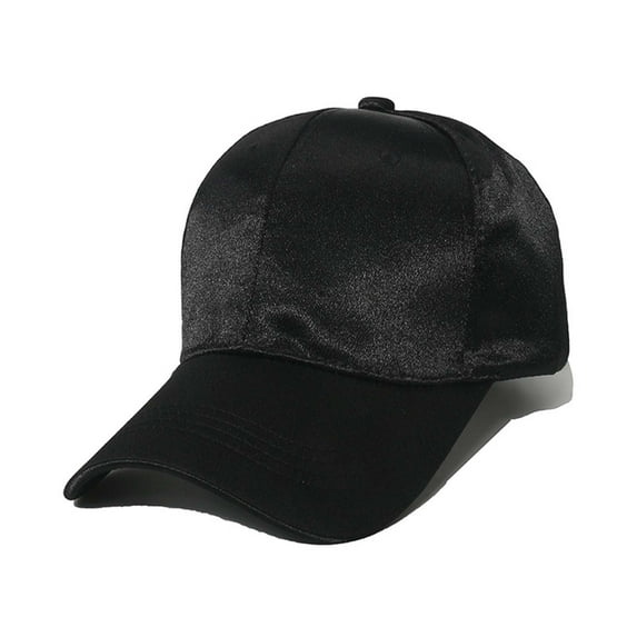 ZQUUVOU Men's and Women's Satin Baseball Cap Solid Color Structured Low Profile Casual Fashion Outdoor Finish Hat Black