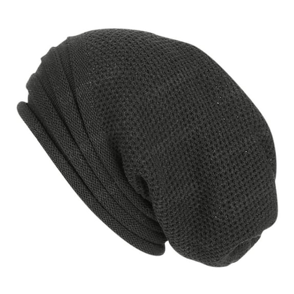ZQUUVOU Men's and Women's Skull Caps Lightweight Slouch Solid Color Knitted Hats Fall Winter Stacking Caps Skull Beanie Cap Dark Gray