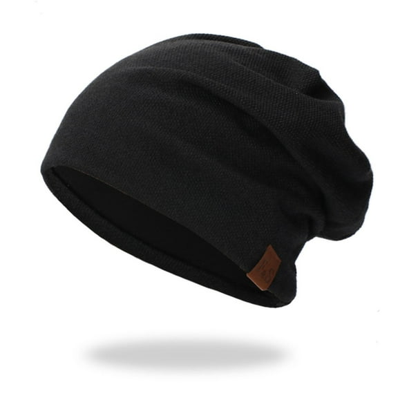 ZQUUVOU Men's and Women's Slouchy Beanie Baggy Hats Casual Stretch Hip-Hop Skull Caps Knit Sleepping Hat Black A