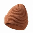 thumbnail image 1 of ZQUUVOU Men's and Women's Winter Beanie Solid Color Knitted Thermal Layer Beanie for Outdoor Running Cold Weather Brown, 1 of 4
