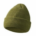 thumbnail image 1 of ZQUUVOU Men's and Women's Winter Beanie Solid Color Knitted Thermal Layer Beanie for Outdoor Running Cold Weather Olive Green, 1 of 4