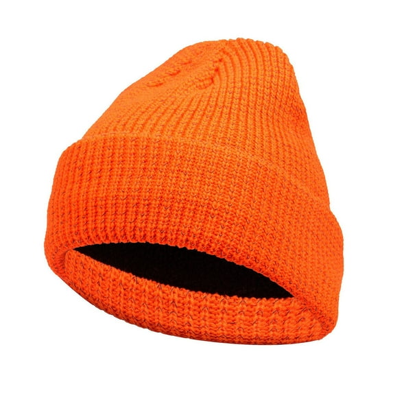 ZQUUVOU Men's and Women's Winter Beanie Solid Color Knitted Thermal Layer Beanie for Outdoor Running Cold Weather Orange