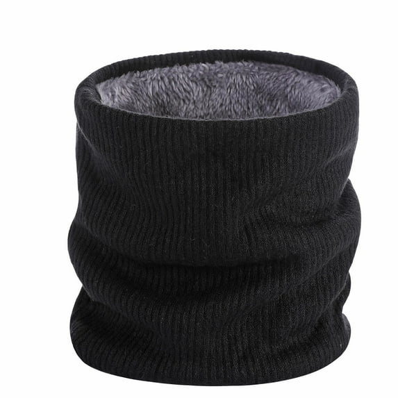 ZQUUVOU Men's and Women's Winter Neck Gaiters Double-Layer Warm Neck Cover and Thickened Knitted Neck Cover Black
