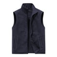 thumbnail image 1 of ZQUUVOU Mens Full Zip Double Fleece Vest Gentleman Causal Sherpa Lined Stand Collar Vests With Pocket Blue, 1 of 4