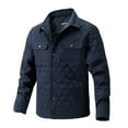 thumbnail image 1 of ZQUUVOU Mens Quilted Barn Jacket Male Winter Button Down Lightweight Warm Padded Coats Casual Trucker Jackets Outwear With Pocket Dark Blue, 1 of 4
