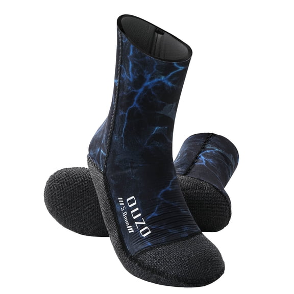 ZQUUVOU Neoprene Diving Socks for Men 3MM Waterproof Long Boots Non Slip Fin Socks for Snorkeling Surfing Beach Volleyball Blue