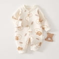 thumbnail image 1 of ZQUUVOU Newborn Infant Coming Home Outfits Snap Closure Long Sleeve Jumpsuits Supersoft Cotton Breathable Cozy Bodysuit White D, 1 of 2
