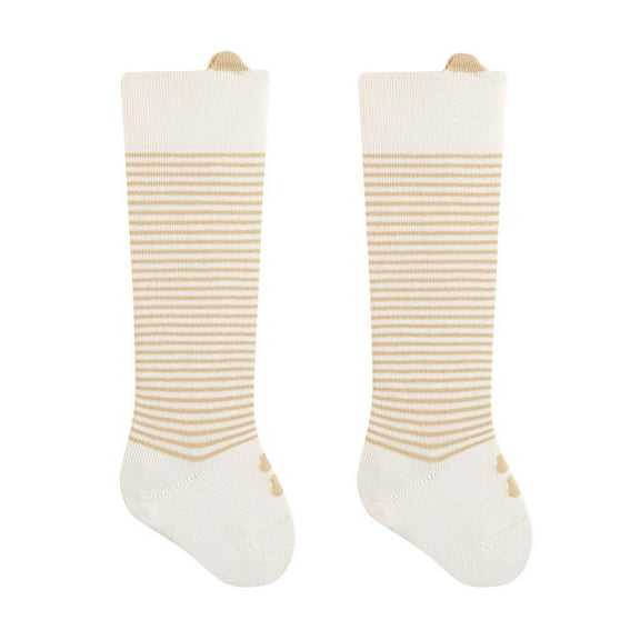 ZQUUVOU Newborn Infant Knee High Socks trip Cute Stripe Stockings Boys Girls Knit Warm Cozy Cotton Long Stockings Yellow