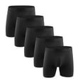 thumbnail image 1 of ZQUUVOU Plus Size Men's Boxer Briefs Long Leg Cotton Solid Color Underwear 5 Pack (Black,XL), 1 of 4