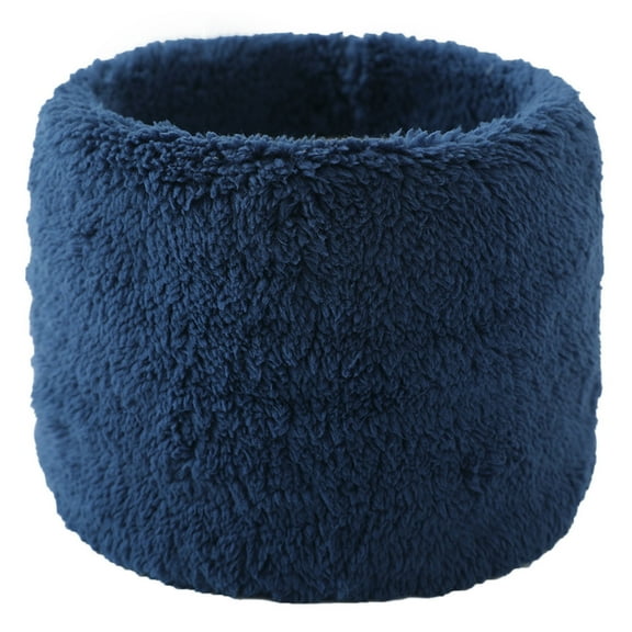 ZQUUVOU Plush Neck Warmer for Women Men Fall Winter Warm Scarf Gaitor Knitted Soft Thickened Solid Color Warm Neck Cover Blue