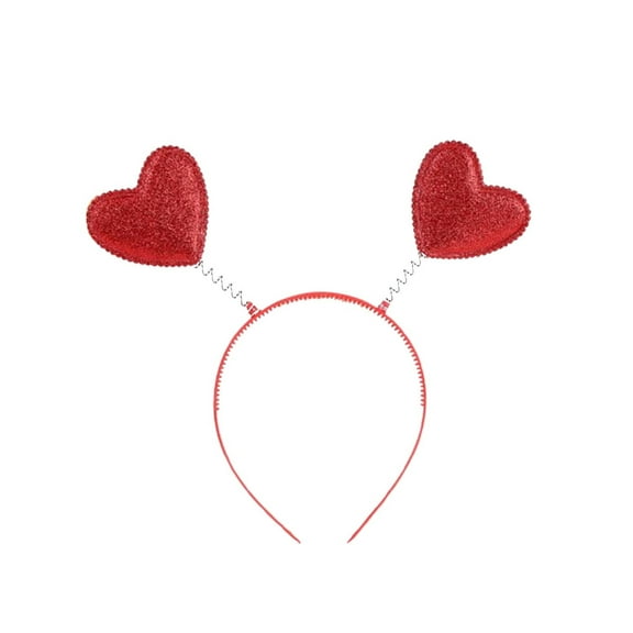 ZQUUVOU Red Heart Headband for Women Sequin Red Accessories Cute Valentine Birthday Wedding Party Hair Accessories Red C