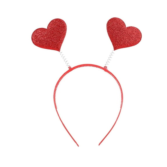 ZQUUVOU Red Heart Headband for Women Sequin Red Accessories Cute Valentine Birthday Wedding Party Hair Accessories Red M