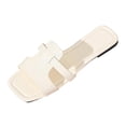 thumbnail image 1 of ZQUUVOU Sandals for Women Square Open Toe Wrap Strap Flat Slide Beach Summer Comfortable Casual House Footwear Beige, 1 of 7