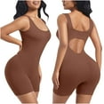 thumbnail image 1 of ZQUUVOU Seamless Shapewear Bodysuit for Women Tummy Control Butt Lifting Solid Color Fitness Breathable Suit for Yoga Gym Brown A, 1 of 5