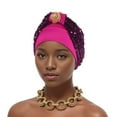 thumbnail image 1 of ZQUUVOU Sequin Turban for Women Pre-Tied Head Wraps Glitter Twisted Beanie Cap Headwear Rhinestone Soft Stretchy Turbans Hot Pink B, 1 of 3