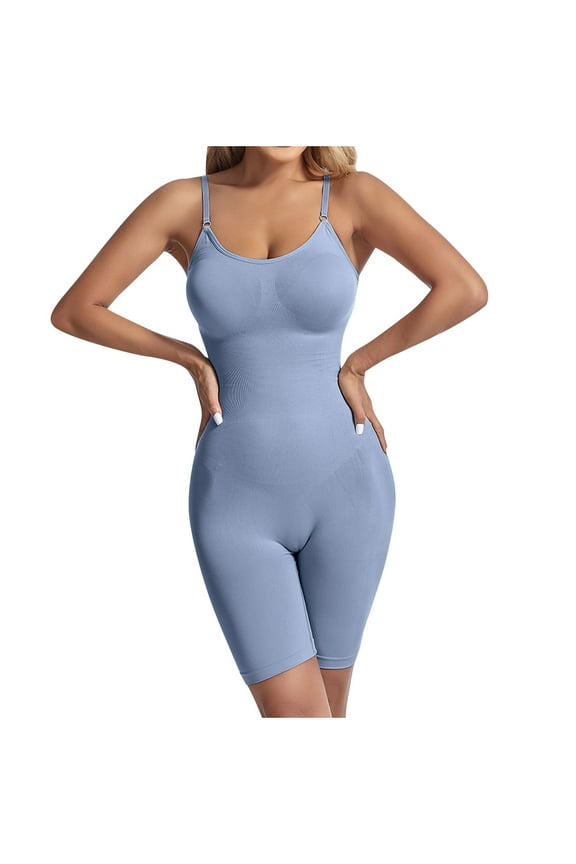 Shapewear Bodysuits for Women Tummy Control Seamless Snatched Waist Butt Lifting Shapewear Full Body Shaper Light Blue A