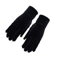 thumbnail image 1 of ZQUUVOU Short Velvet Gloves for Women Wrist Tea Party Wedding Bridal Satin Gloves Opera Dinner Flapper Accessories Black B, 1 of 4