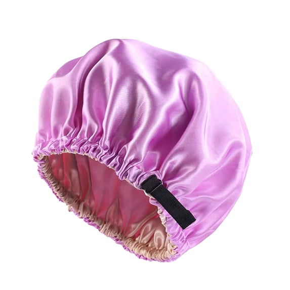 ZQUUVOU Silk Sleeping Bonnets for Women Double Layer Enlarged Thick Sleeping Hat Adjustable Home Beauty Hair Care Hat Multicolor