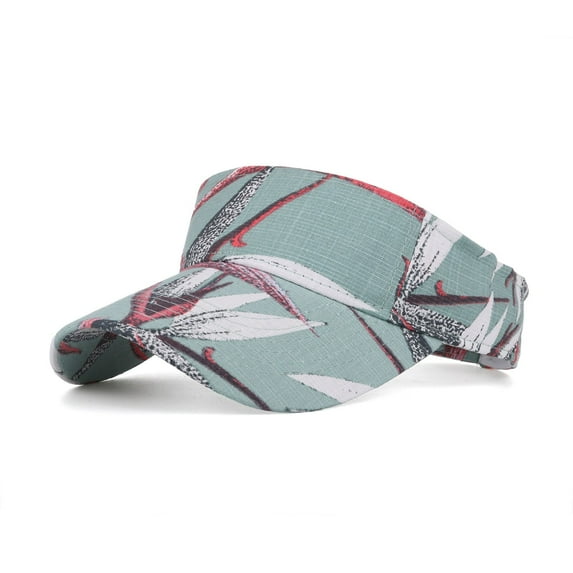 ZQUUVOU Sports Sun Visor Hats for Men Women Printed Adjustable Lightweight Packable Cooling Empty Top Visor Hat Tennis Golf Mint Green