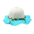 thumbnail image 1 of ZQUUVOU Straw Sun Hat for Children Large Brimmed Summer Cute Straw Sun Hat Outdoor Sunshade Sun Protection Hat Blue, 1 of 4