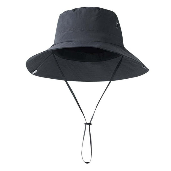 ZQUUVOU Sun Hat for Men Women Fishing Hat Unisex Adjustable Breathable Wide Brim Hiking Waterproof Windproof Outdoor Camping Sun Hat Gray