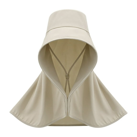 ZQUUVOU Sun Hat for Men Women with Neck Flap Wide Brim UV Protection Hat Shoulder Cover Summer Outdoor Hiking Fishing Hats Beige