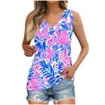 thumbnail image 1 of ZQUUVOU Tank Top For Women Boho Printed V-Neck Tops (Sky Blue,L), 1 of 5