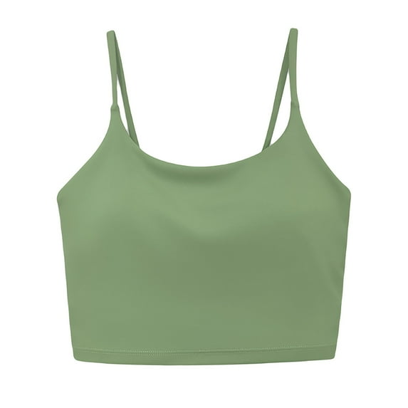 ZQUUVOU Tank Top For Women Camisole Solid Color Elasticity Tight Sports Running Yoga Suit (Green,M)