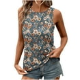 thumbnail image 1 of ZQUUVOU Tank Top For Women Casual Printed Round Neck Tops (Blue,M), 1 of 4