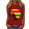 thumbnail image 1 of ZQUUVOU Tank Top For Women Casual Round Neck Ruffle Hem Tops (Red,L), 1 of 4