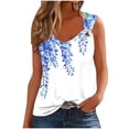 thumbnail image 1 of ZQUUVOU Tank Top For Women Crew Neck Lace Sleeveless Printied Tops (Light Blue,S), 1 of 4