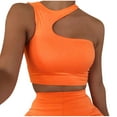 thumbnail image 1 of ZQUUVOU Tank Top For Women One Off Shoulder Summer Sleeveless Solid Camisoles Blouses (Orange,L), 1 of 3