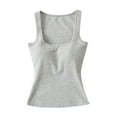 thumbnail image 1 of ZQUUVOU Tank Top For Women Sleeveless Round-Neck Comfy Solid Color Casual Tops (Gray,L), 1 of 6