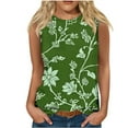 thumbnail image 1 of ZQUUVOU Tank Top For Women Summer Casual Printed Crew Neck Tops (Green,2XL), 1 of 4