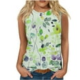thumbnail image 1 of ZQUUVOU Tank Top For Women Summer Casual Printed Crew Neck Tops (Green,2XL), 1 of 4