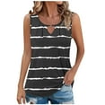 thumbnail image 1 of ZQUUVOU Tank Top For Women Summer Casual Printed Sleeve V Neck Top (Black,XL), 1 of 6