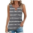 thumbnail image 1 of ZQUUVOU Tank Top For Women Summer Casual Printed Sleeve V Neck Top (Gray,XL), 1 of 6