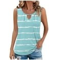 thumbnail image 1 of ZQUUVOU Tank Top For Women Summer Casual Printed Sleeve V Neck Top (Light Blue,S), 1 of 6
