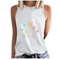 thumbnail image 1 of ZQUUVOU Tank Top For Women Summer Crew Neck Printed Tops (White,S), 1 of 4
