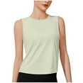 thumbnail image 1 of ZQUUVOU Tank Top For Women Summer Round Neck Sleeveless Solid Color Camisoles Tops (Green,M), 1 of 3
